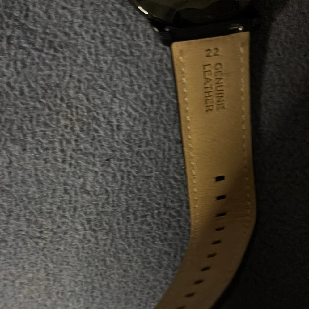 Fossil Black Men’s Leather Strap Watch